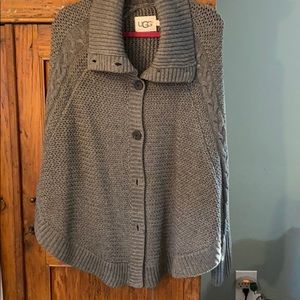 Ugg grey button down wool blend sweater Sz M/L